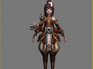little fox girl - leather suit 08 3D Модель