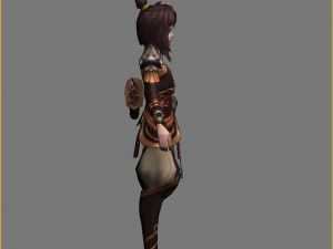 little fox girl - leather suit 08 3D Модель