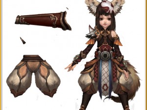 little fox girl - leather suit 08 3D Модель