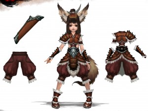 little fox girl - leather suit 09 3D Model