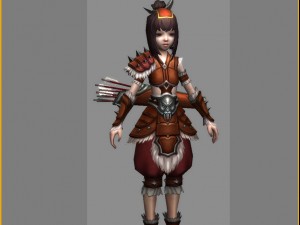 little fox girl - leather suit 09 3D Model