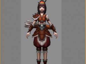 little fox girl - leather suit 09 3D Model