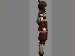 little fox girl - leather suit 09 3D Model