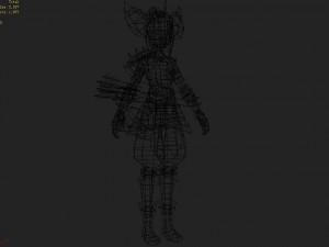 little fox girl - leather suit 09 3D Model