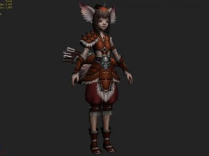 little fox girl - leather suit 09 3D Model