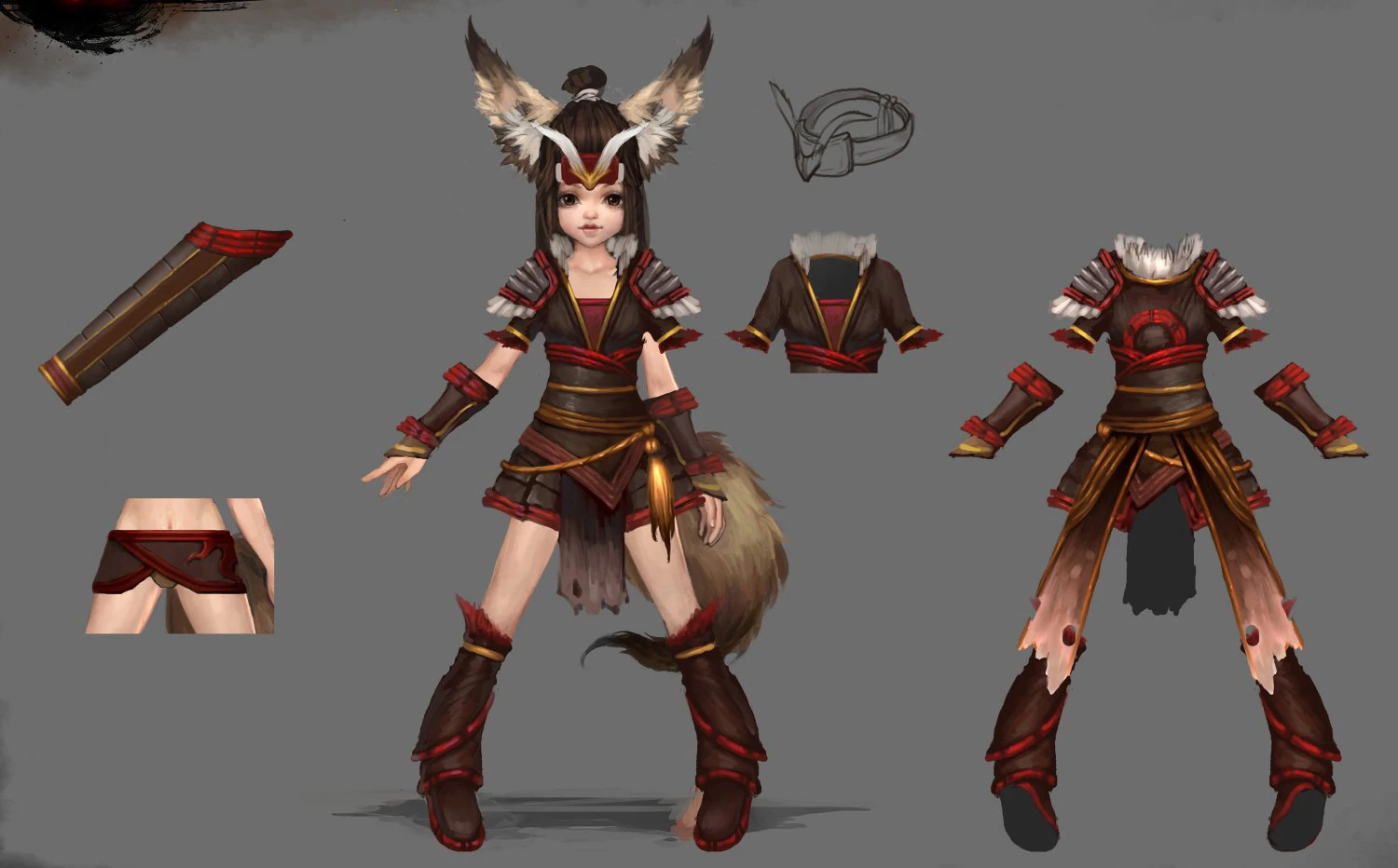 little fox girl - light suit 01 3D Model .c4d .max .obj .3ds .fbx .stl .blend 