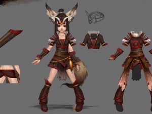 little fox girl - light suit 01 3D Model