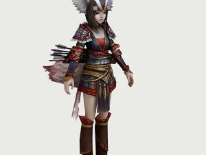 little fox girl - light suit 01 3D Model
