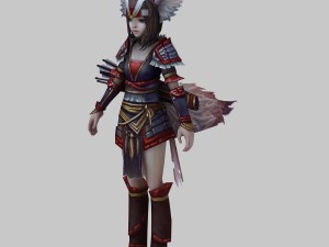 little fox girl - light suit 01 Model 3D