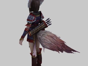 little fox girl - light suit 01 Model 3D