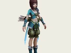 little fox girl - light suit 02 3D Model