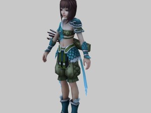 little fox girl - light suit 02 3D Model