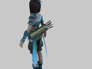 little fox girl - light suit 02 3D Model