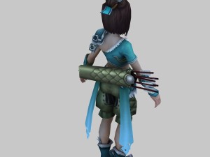 little fox girl - light suit 02 3D Model