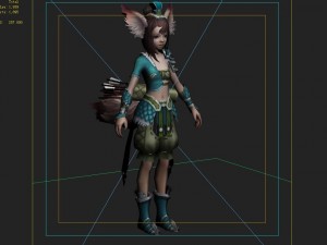 little fox girl - light suit 02 3D Model