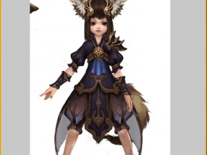 little fox girl - light set 03 3D Model