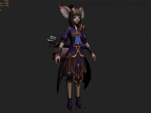 little fox girl - light set 03 Model 3D