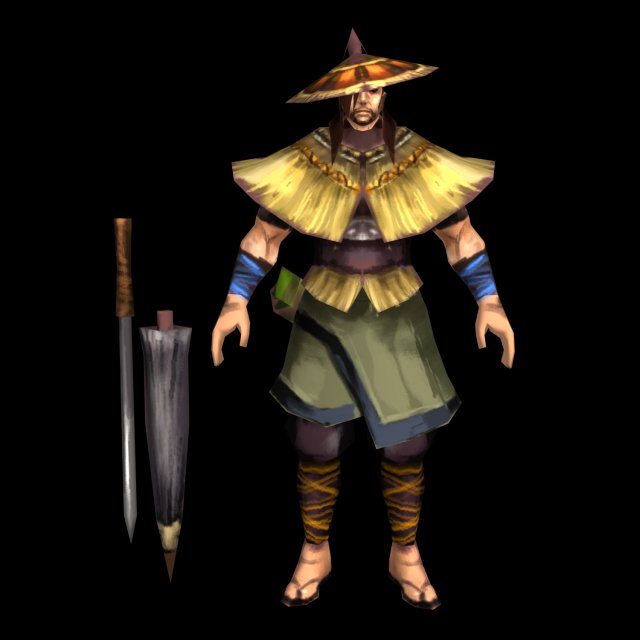 wandering swordsman 3D 模型 .c4d .max .obj .3ds .fbx .stl .blend 