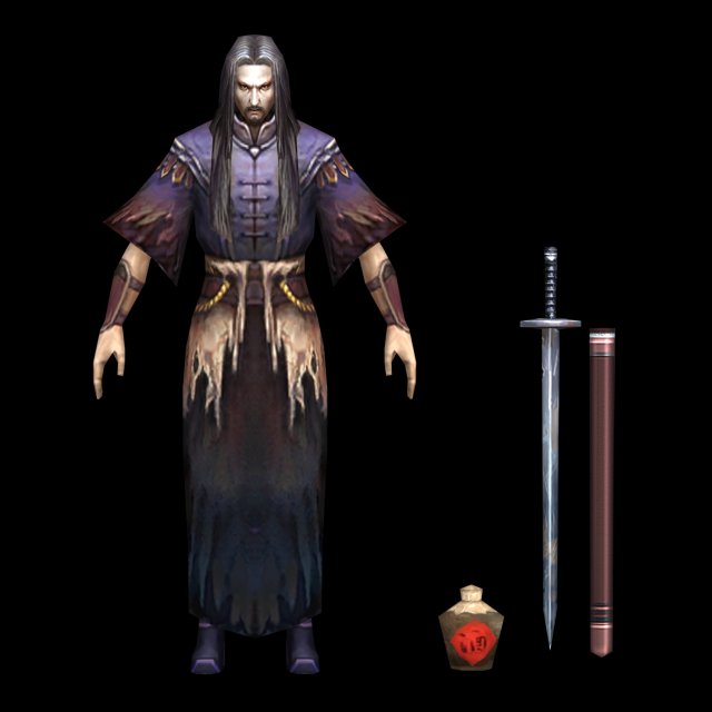 desolate swordsman 3D Модель .c4d .max .obj .3ds .fbx .stl .blend 
