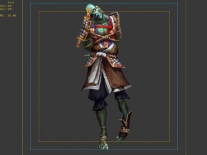 green-skinned zombie 3D 모델