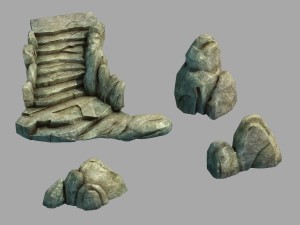 stone cliff - stone ladder - stone 3Dモデル
