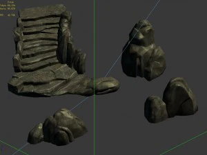 tebing batu - tangga batu - batu Model 3D