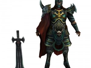 game 3d character - npc black wooden flag length 3D Model