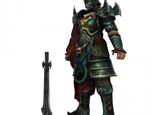 game 3d character - npc black wooden flag length 3D Model