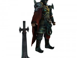 game 3d character - npc black wooden flag length 3D Model