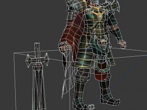game 3d character - npc black wooden flag length 3D Model