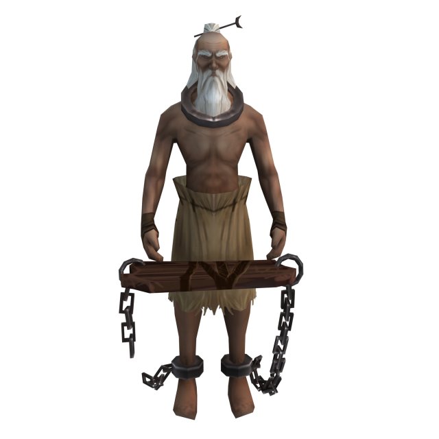 game 3d character - old prisoner 3D 모델 .c4d .max .obj .3ds .fbx .stl .blend 