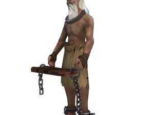 game 3d character - old prisoner 3D Model
