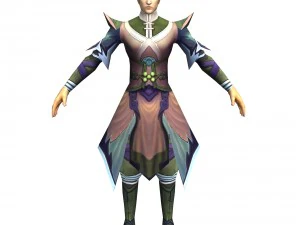 игровой 3D персонаж - даосский мужчина 02 3D Модель