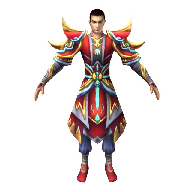 game 3d character - male taoist 06 3D Modell .c4d .max .obj .3ds .fbx .stl .blend