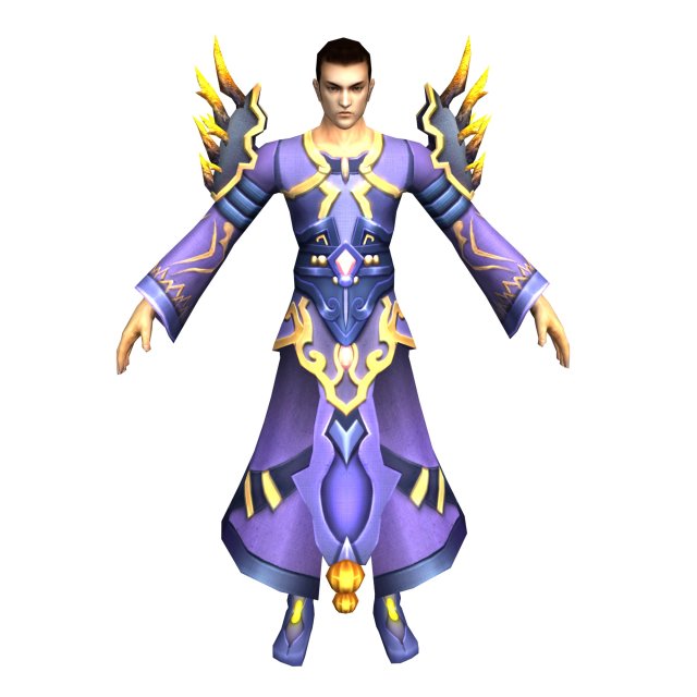 game 3d character - male mage 05 3D Model .c4d .max .obj .3ds .fbx .stl .blend 