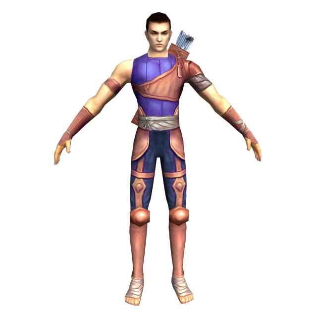 game 3d character - male archer 01 3D Модель .c4d .max .obj .3ds .fbx .stl .blend 