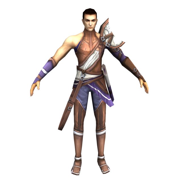 game 3d character - male archer 02 3D 모델 .c4d .max .obj .3ds .fbx .stl .blend 