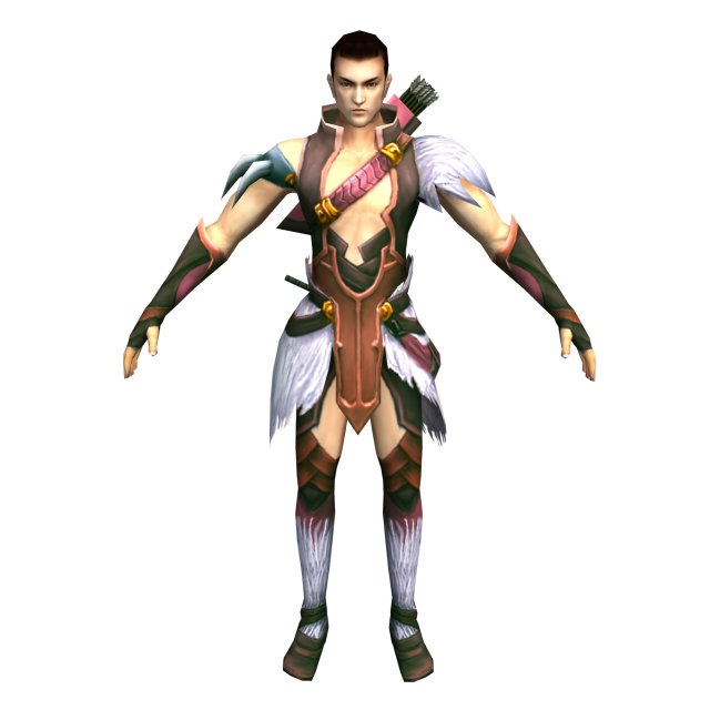 game 3d character - male archer 03 3Dモデル .c4d .max .obj .3ds .fbx .stl .blend 