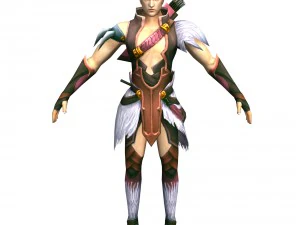 karakter permainan 3d - pemanah pria 03 Model 3D