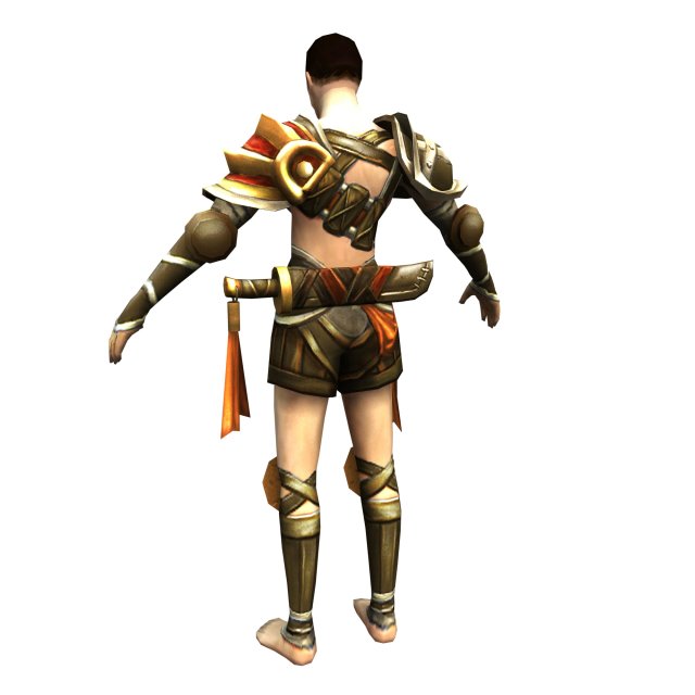 game 3d character - male warrior 02 3D 모델 .c4d .max .obj .3ds .fbx .stl .blend 