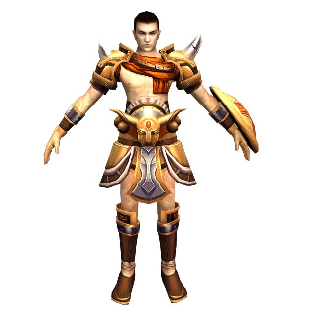 game 3d character - male warrior 3 Model 3D .c4d .max .obj .3ds .fbx .stl .blend
