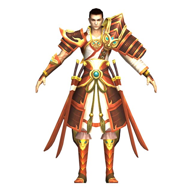 game 3d character - male warrior 06 3D 模型 .c4d .max .obj .3ds .fbx .stl .blend 