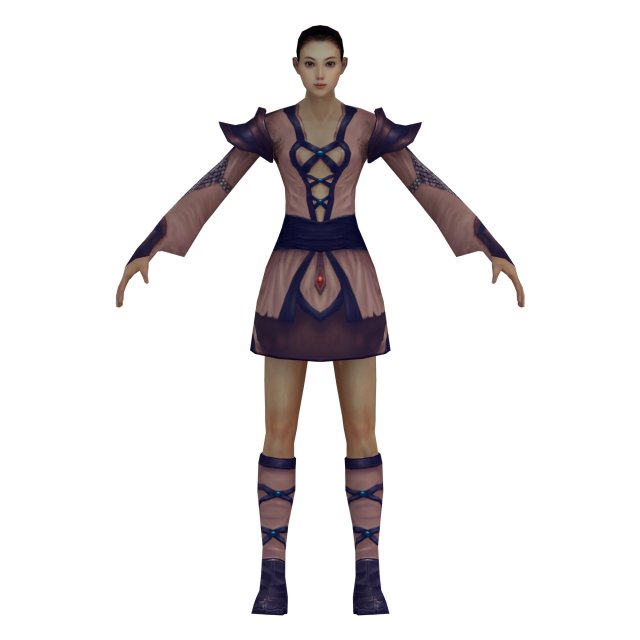 game 3d character - female taoist 01 3D Модель .c4d .max .obj .3ds .fbx .stl .blend 