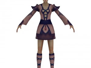 personagem do jogo 3d - tao&iacute;sta feminina 01 Modelo 3D