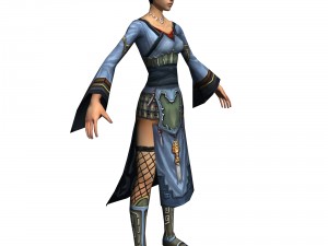 game 3d character - female mage 01 3D-Modell