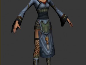 game 3d character - female mage 01 3D-Modell