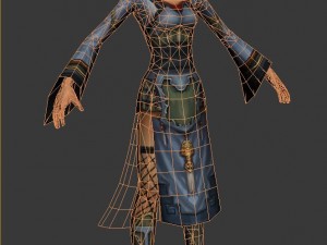 game 3d character - female mage 01 3D-Modell