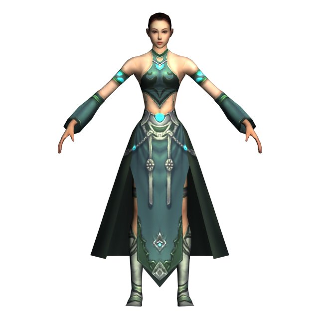 game 3d character - female mage 02 Model 3D .c4d .max .obj .3ds .fbx .stl .blend 