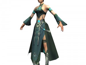 game 3d character - female mage 02 Model 3D