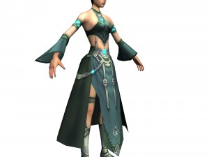game 3d character - female mage 02 Model 3D